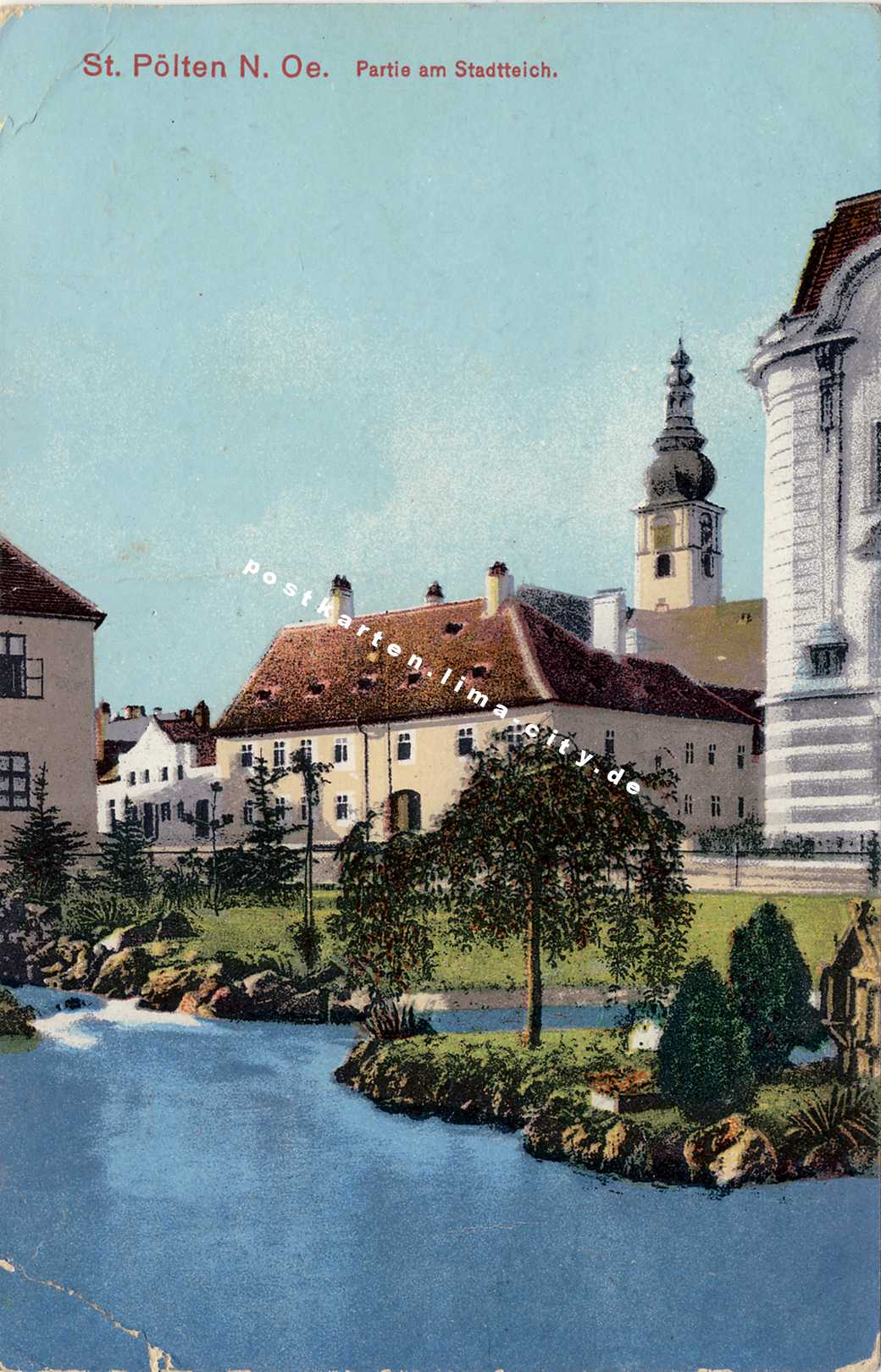 Sankt Pölten 1911 - Alte Ansicht Des Stadtteichs (Bischofsteich) Mit ...